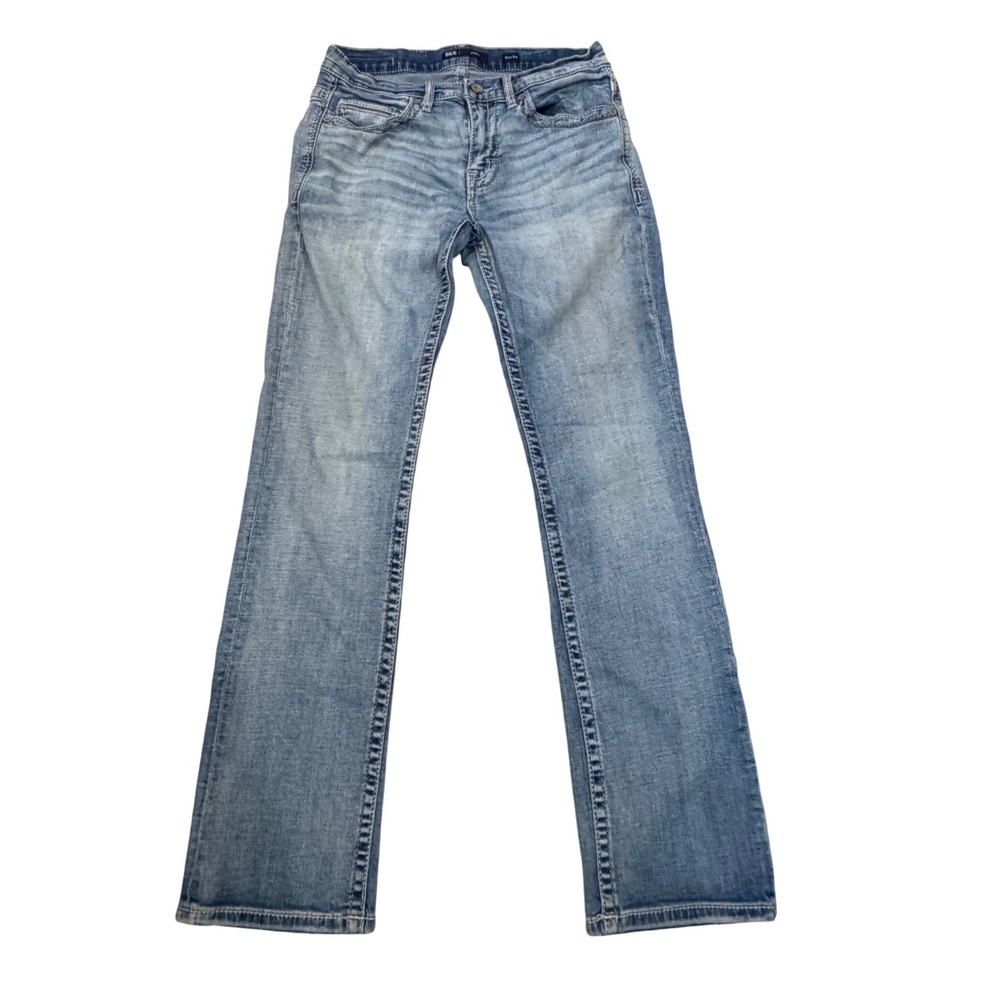 BKE Aiden Slim Straight Leg Jeans Light Wash Denim Mens 32x34 Stretch